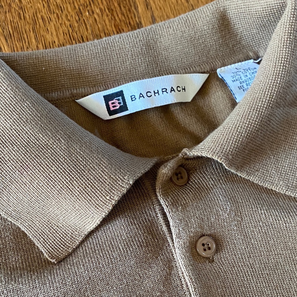 Bachrach Tan Knit Polo